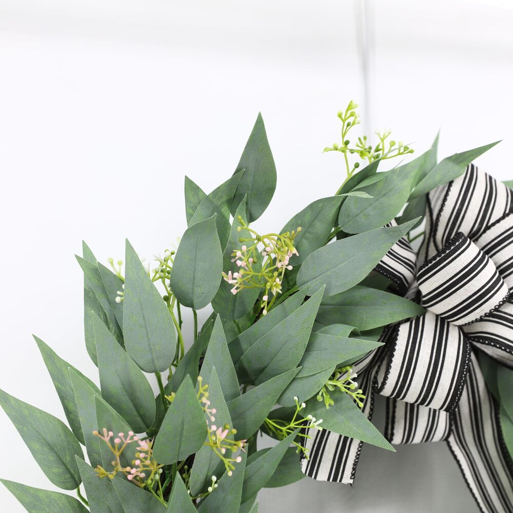 8086 Artificial Wreath, 23" Artificial Wreath for Front Door, Spring Green - Picture 8 of 8